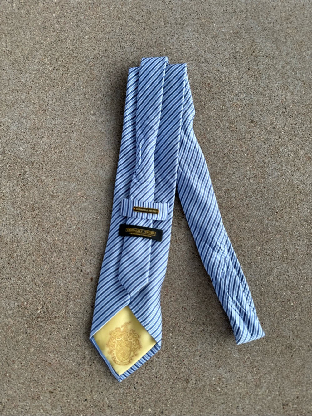 Donald J Trump Gold Bar Signature Collection Stripe Silk Tie
